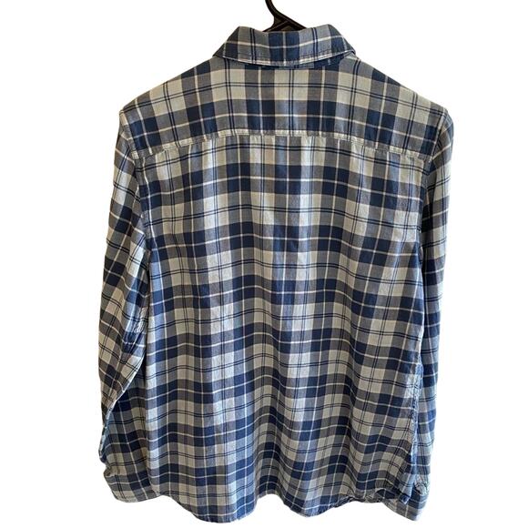Chaps Blue Plaid Long Sleeve Lightweight Collared Button-Up 100% Cotton size M - Picture 2 of 6